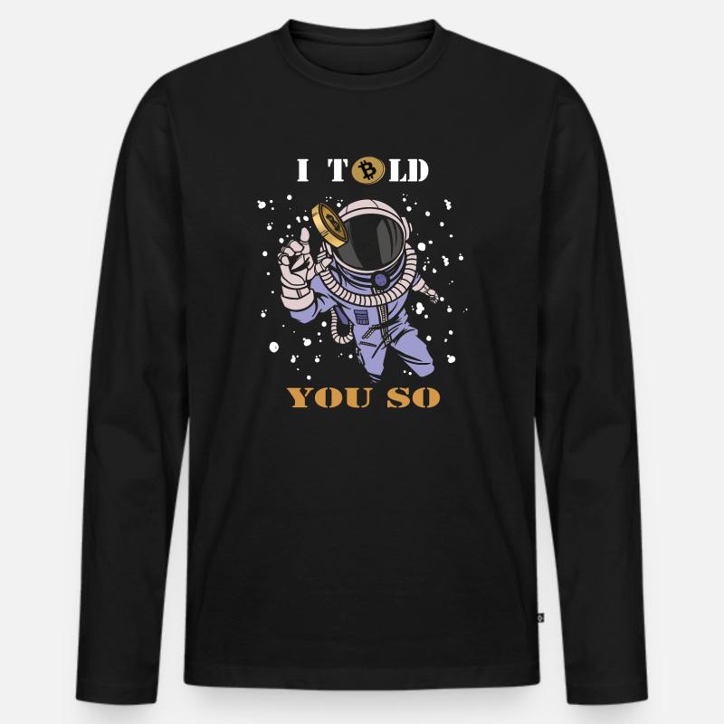 Bitcoin - Männer Premium Bio Langarmshirt - Schwarz