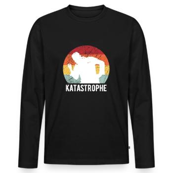 Old disaster funny saying vintage retro - Men's Premium Organic Long Sleeve Shirt - black - Front - Nico (187cm)