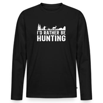 Je préférerais chasser - Chasseurs - T-shirt manches longues Premium bio Homme - noir - Devant - Nico (187cm)
