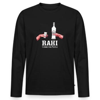 Création d’Adams - Michelangelo Raki - T-shirt manches longues Premium bio Homme - noir - Devant - Nico (187cm)