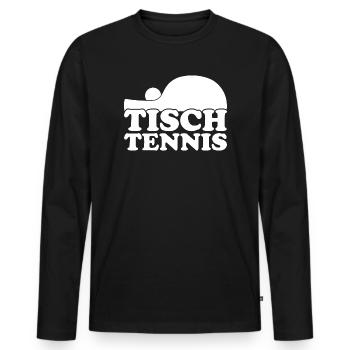 Aufschlag Tischtennisball Tischtennisspieler - Männer Premium Bio Langarmshirt - Schwarz - Vorne - Nico (187cm)