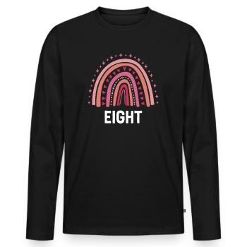 Red Rainbow Eight ans 8e anniversaire - T-shirt manches longues Premium bio Homme - noir - Devant - Nico (187cm)