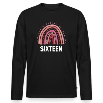 Red Rainbow Seize ans 16e anniversaire - T-shirt manches longues Premium bio Homme - noir - Devant - Nico (187cm)