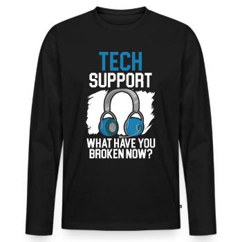 Wenn alles andere fehlschlägt Reboot Tech Support - Männer Premium Bio Langarmshirt - Schwarz - Vorne - Nico (187cm)