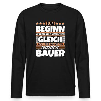 Zum Beginn gleich die besten wurden Bauer - Männer Premium Bio Langarmshirt - Schwarz - Vorne - Nico (187cm)