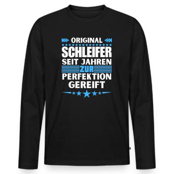 Grinders matured to perfection - Men's Premium Organic Long Sleeve Shirt - black - Front - Nico (187cm)