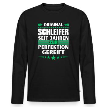 Grinders matured to perfection - Men's Premium Organic Long Sleeve Shirt - black - Front - Nico (187cm)