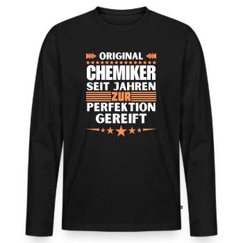 Les chimistes ont mûri à la perfection - T-shirt manches longues Premium bio Homme - noir - Devant - Nico (187cm)