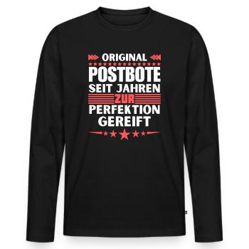 Zur Perfektion gereifter Postbote - Männer Premium Bio Langarmshirt - Schwarz - Vorne - Nico (187cm)