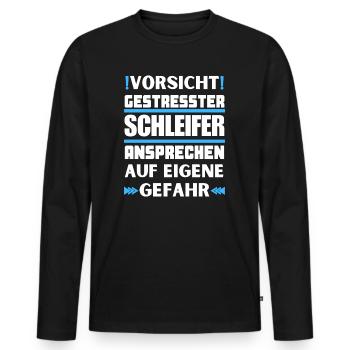 Ne parlez pas à un broyeur stressé ! - T-shirt manches longues Premium bio Homme - noir - Devant - Nico (187cm)
