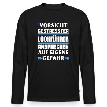 Ne parlez pas à des dirigeants leurres stressés ! - T-shirt manches longues Premium bio Homme - noir - Devant - Nico (187cm)