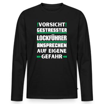 Ne parlez pas à des dirigeants leurres stressés ! - T-shirt manches longues Premium bio Homme - noir - Devant - Nico (187cm)