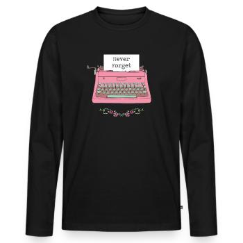 Vintage Typewriter Cartoon Art Gift - Männer Premium Bio Langarmshirt - Schwarz - Vorne - Nico (187cm)