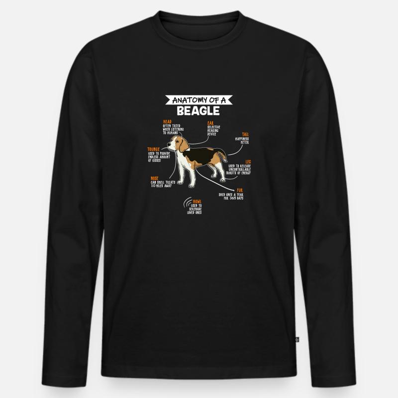 Anatomie des Beagle Fun Hund Hundebesitzer - Männer Premium Bio Langarmshirt - Schwarz
