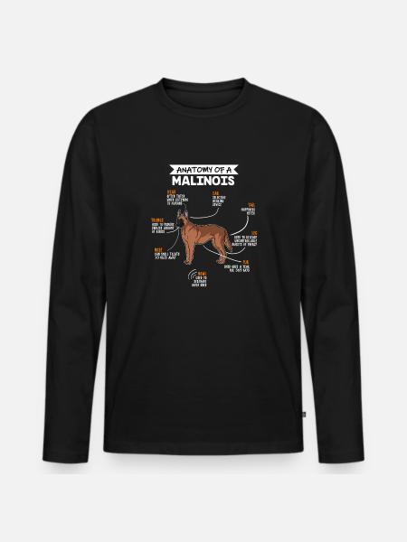 Anatomie des Malinois Hund Hundebesitzer - Männer Premium Bio Langarmshirt - Schwarz