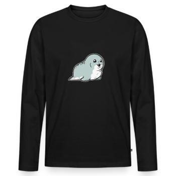 Phoque doux phoque cadeau phoque phoque - T-shirt manches longues Premium bio Homme - noir - Devant - Nico (187cm)