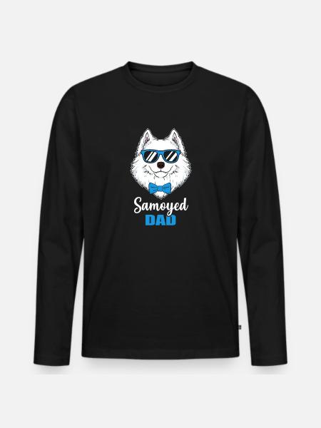 Cool Samoyed Dad Dog Gift - Men's Premium Organic Long Sleeve Shirt - black
