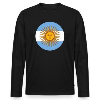 Argentine - T-shirt manches longues Premium bio Homme - noir - Devant - Nico (187cm)