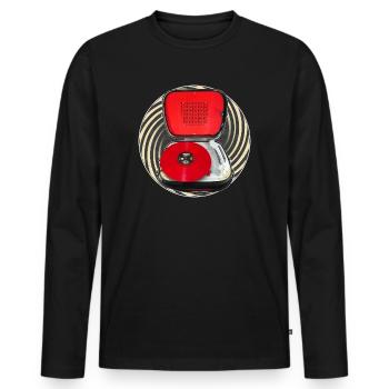 Rockin Vinyl Teppaz - T-shirt manches longues Premium bio Homme - noir - Devant - Nico (187cm)