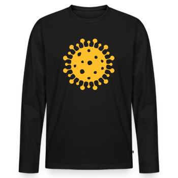 Virus - Männer Premium Bio Langarmshirt - Schwarz - Vorne - Nico (187cm)