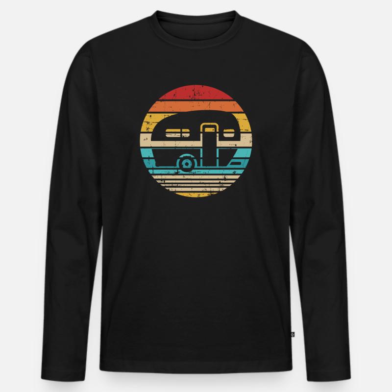 Wohnwagen - Männer Premium Bio Langarmshirt - Schwarz