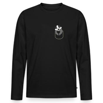 Dachs in Der Brusttasche Mustelidae T-Shirt - Männer Premium Bio Langarmshirt - Schwarz - Vorne - Nico (187cm)