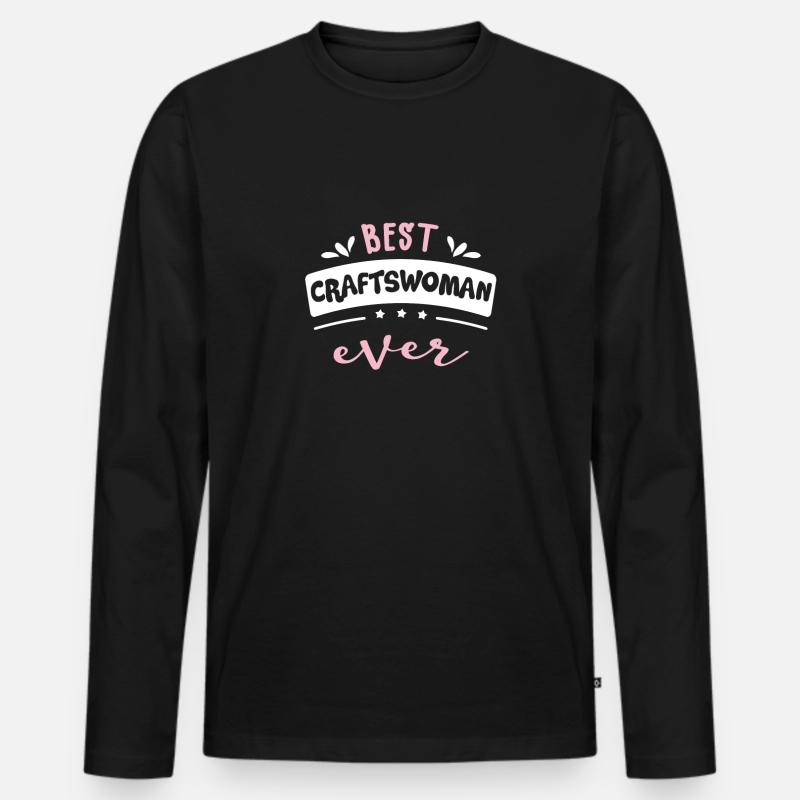Beste Handwerkerin aller Zeiten Geschenkidee - Männer Premium Bio Langarmshirt - Schwarz