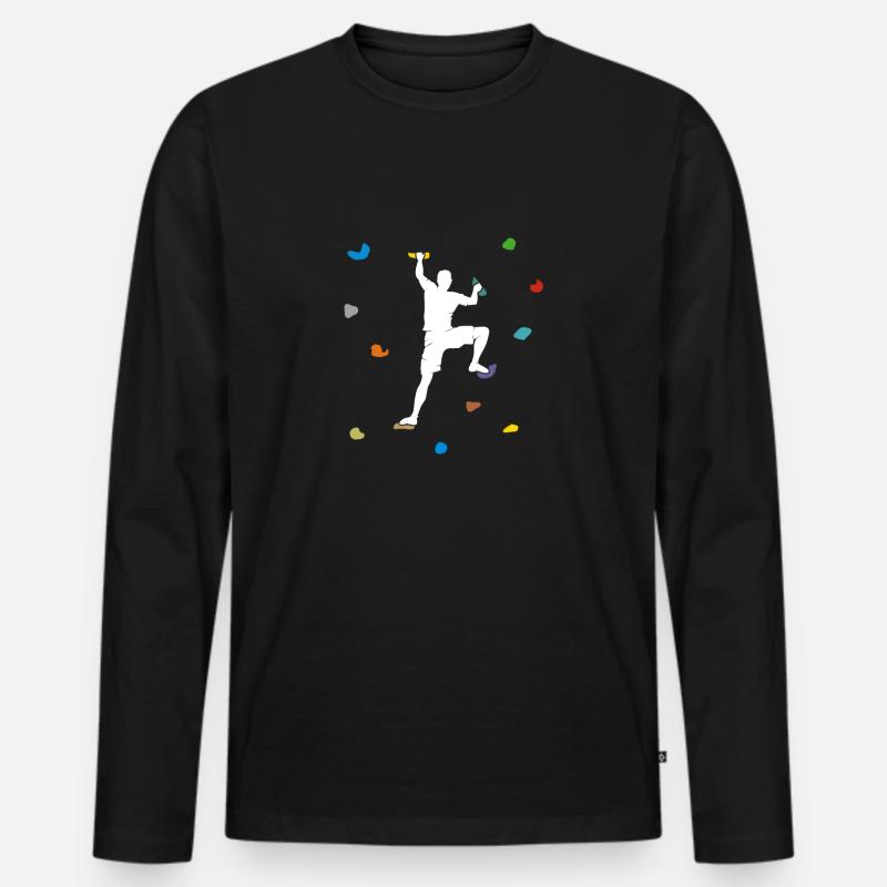 Bouldern Boulderhalle Wand Geschenk - Männer Premium Bio Langarmshirt - Schwarz
