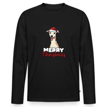 Merry Christmas Whippet Hundeliebhaber Geschenk - Männer Premium Bio Langarmshirt - Schwarz - Vorne - Nico (187cm)