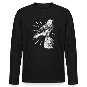 Ornithologie Vogel Liebhaber Bussard Falke Adler - Männer Premium Bio Langarmshirt - Schwarz - Vorne - Nico (187cm)