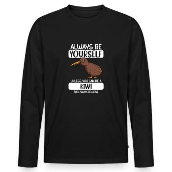 Kiwi Vogelliebhaber Birding Neuseeland Vögel - Männer Premium Bio Langarmshirt - Schwarz - Vorne - Nico (187cm)