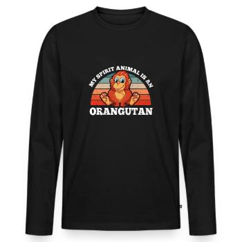 Menschenaffen My Spirit Animal Is An Orangutan - Männer Premium Bio Langarmshirt - Schwarz - Vorne - Nico (187cm)
