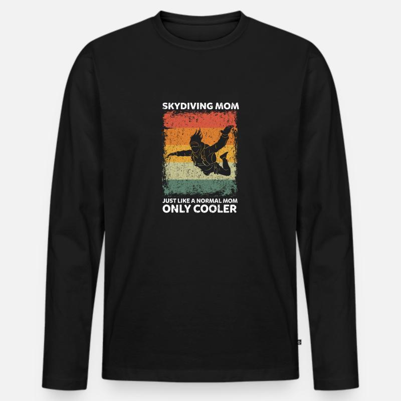 Skydiving Mom Like A Normal Mom Only Cooler - Männer Premium Bio Langarmshirt - Schwarz