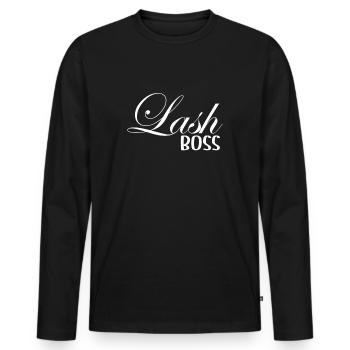 Cils Artiste Cils Cils Esthéticienne Coiffeur - T-shirt manches longues Premium bio Homme - noir - Devant - Nico (187cm)