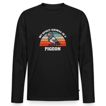 Colombophiles Oiseaux Mon Animal est un pigeon - T-shirt manches longues Premium bio Homme - noir - Devant - Nico (187cm)