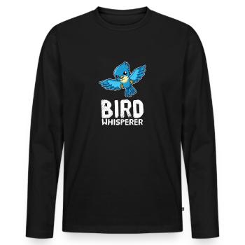 Oiseaux Chuchoteurs d’oiseaux Murmure d’oiseaux Amateurs d’oiseaux - T-shirt manches longues Premium bio Homme - noir - Devant - Nico (187cm)