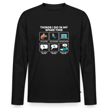 Ornithologue Vogebesitzer Budensitting Lovers - T-shirt manches longues Premium bio Homme - noir - Devant - Nico (187cm)