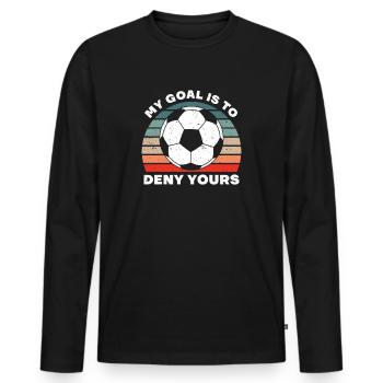 Fußballspieler Torwart Fußball Keeper Tor Elfmeter - Männer Premium Bio Langarmshirt - Schwarz - Vorne - Nico (187cm)