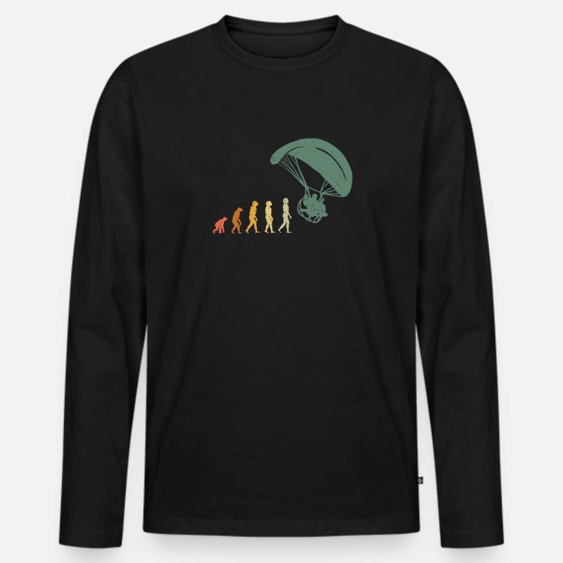 Evolution Gleitschirmflieger Paragliding Pilot - Männer Premium Bio Langarmshirt - Schwarz