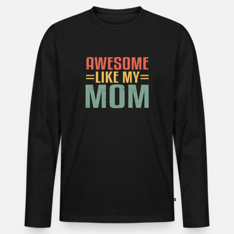 Mama Schulabschluss Abschlussfeier Schule Mutter - Männer Premium Bio Langarmshirt - Schwarz