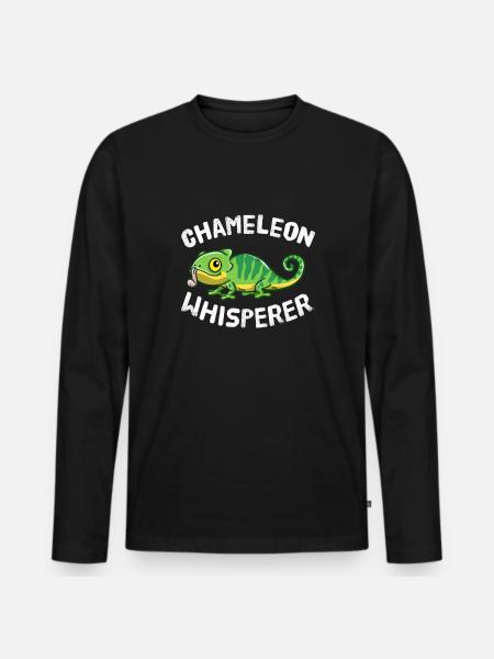 Funny Chameleon Lover Chameleon Whisperer - Men's Premium Organic Long Sleeve Shirt - black