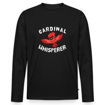 Cardinal Whisperer Ornithologue Cardinal - T-shirt manches longues Premium bio Homme - noir - Devant - Nico (187cm)