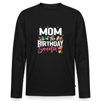 Ice Cream Party Maman Anniversaire B-Day - T-shirt manches longues Premium bio Homme - noir - Devant - Nico (187cm)