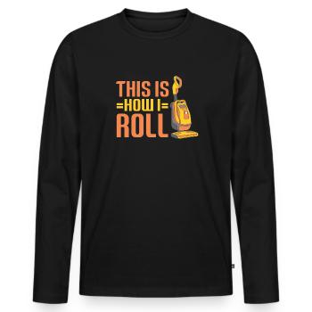 Staubsauger Haushalt Hausputz Hausfrau Hausmann - Männer Premium Bio Langarmshirt - Schwarz - Vorne - Nico (187cm)