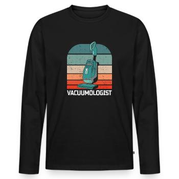 Staubsauger Haushalt Hausputz Hausfrau Hausmann - Männer Premium Bio Langarmshirt - Schwarz - Vorne - Nico (187cm)