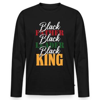 Black History Month Black History - Men's Premium Organic Long Sleeve Shirt - black - Front - Nico (187cm)
