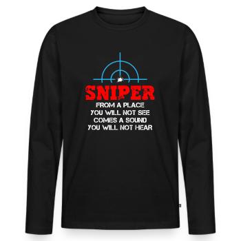 The Real Sniper - Men's Premium Organic Long Sleeve Shirt - black - Front - Nico (187cm)