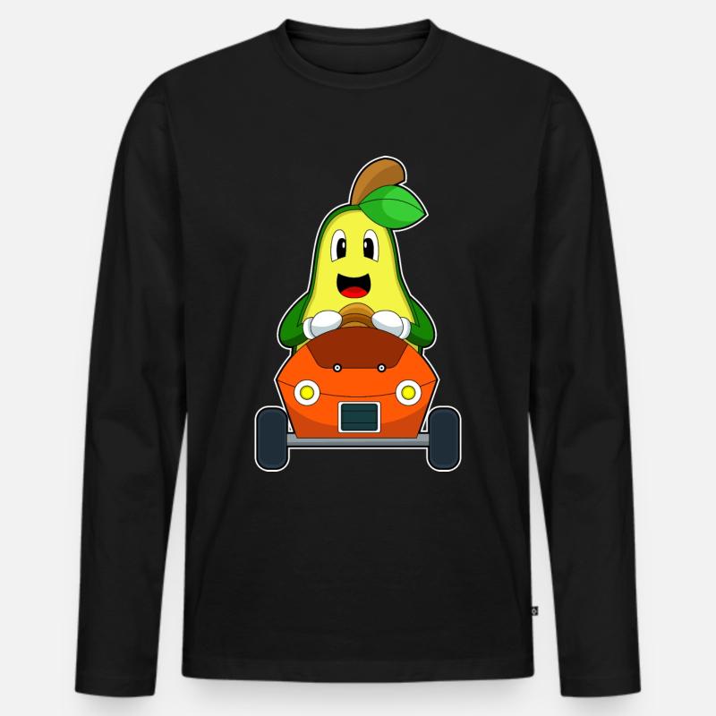 Avocado Auto - Männer Premium Bio Langarmshirt - Schwarz