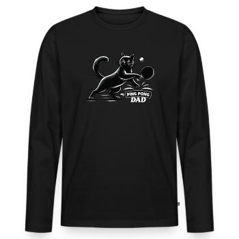 Table Tennis Katze Pingpong Black Cat Dad Outfit - T-shirt manches longues Premium bio Homme - noir - Devant - Nico (187cm)