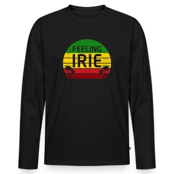 Feeling Irie Sunset Jamaica Reggae Rasta T-Shirt - Männer Premium Bio Langarmshirt - Schwarz - Vorne - Nico (187cm)